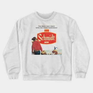 Schmidt Beer Retro Defunct Cowboy Nature Scene Crewneck Sweatshirt